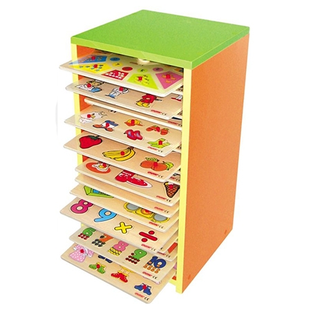 Puzzle Dolabı ve 18 adet Puzzle ile