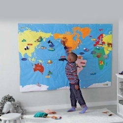 Bez Dünya Haritası Büyük Boy Kumaş